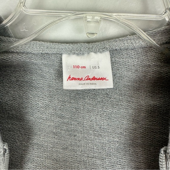 Hanna Andersson boys zip up hoodie sweatshirt size 5 Lot of 2 gray blue - Picture 6 of 13